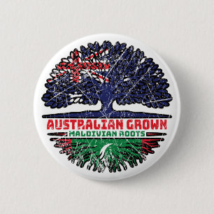 Maldives Maldivian Australian Australia Tree Roots 6 Cm Round Badge