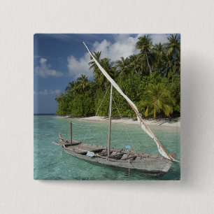 Maldives, North Male Atoll, Island of Kuda 15 Cm Square Badge