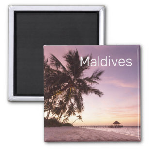 Maldives Ocean Indian Beach Sunset Island Souvenir Magnet