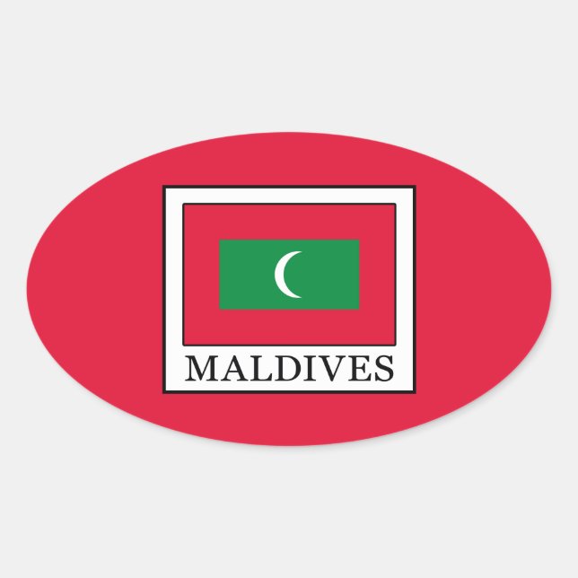 Maldives Oval Sticker (Front)