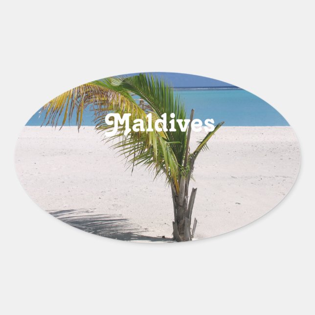 Maldives Oval Sticker (Front)