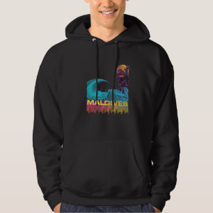 Maldives Retro 80s Style Vintage Vaporwave Surf Hoodie