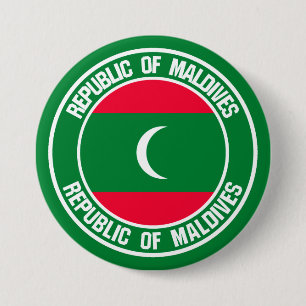 Maldives Round Emblem 7.5 Cm Round Badge