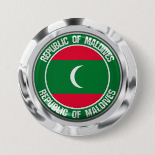 Maldives Round Emblem 7.5 Cm Round Badge