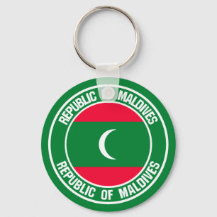 Maldives Round Emblem Key Ring