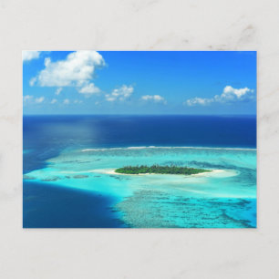 Maldives sandy beach tropical island postcard