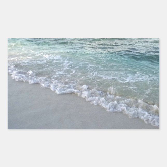 Maldives Sea Waves Sand Nature Blank Template Rectangular Sticker (Front)