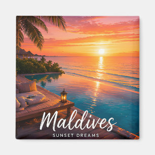 🧲 Maldives Sunset Escape Travel Memory 🌅 Magnet