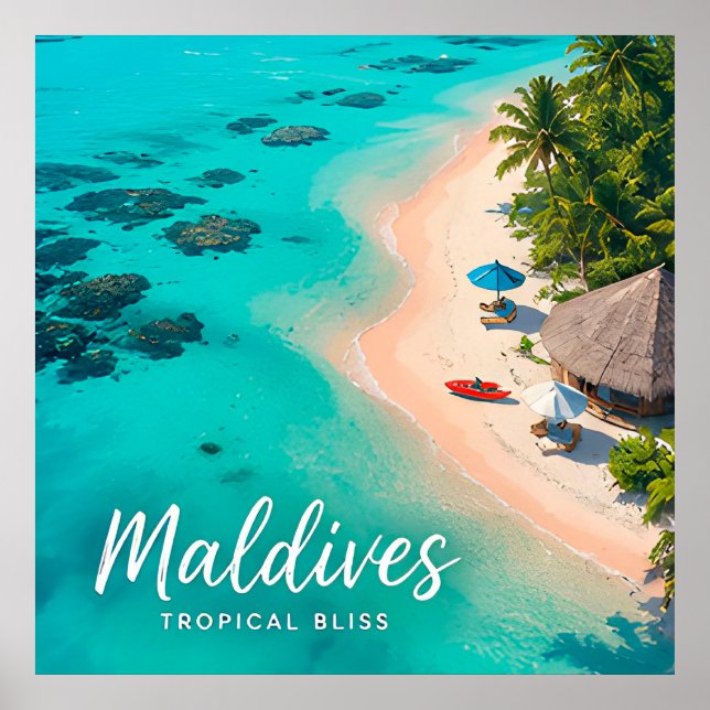 🧲 Maldives Tropical Beach Vacation Memory 🌴 Poster (Front)