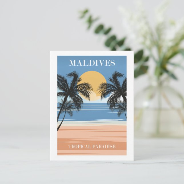 Maldives, Tropical Paradise Holiday Postcard (Standing Front)