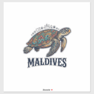 Maldives Vintage Sea Turtle Travel Shirt Design_1