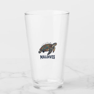 Maldives Vintage Sea Turtle Travel Shirt Design_1 Glass