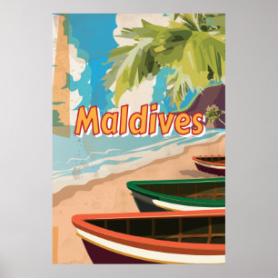Maldives Vintage travel poster