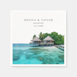 Maldives Wedding Custom Photo Cocktail Napkins