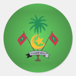 Maldivian coat of arms classic round sticker