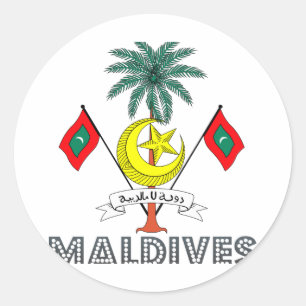 Maldivian Emblem Classic Round Sticker