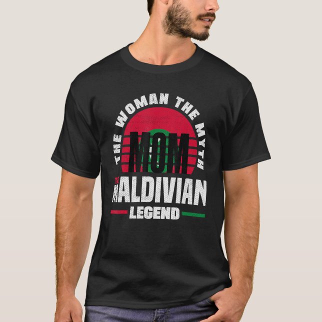 Maldivian Maldives Maldivian Flag Mothers Day T-Shirt (Front)
