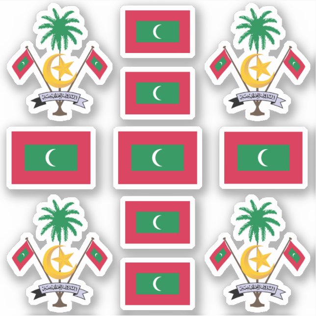 Maldivian national symbols /coat of arms and flag (Front)