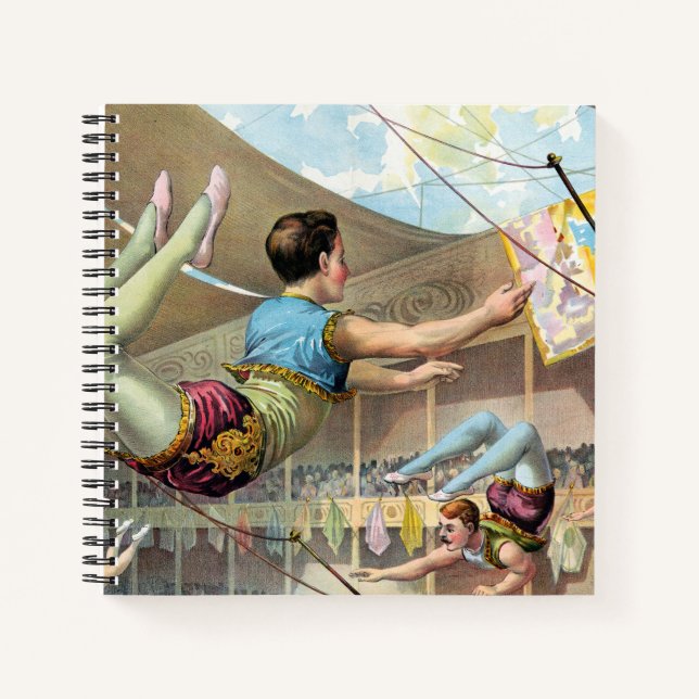 Male Acrobats Performing At A Circus Notebook (Front)