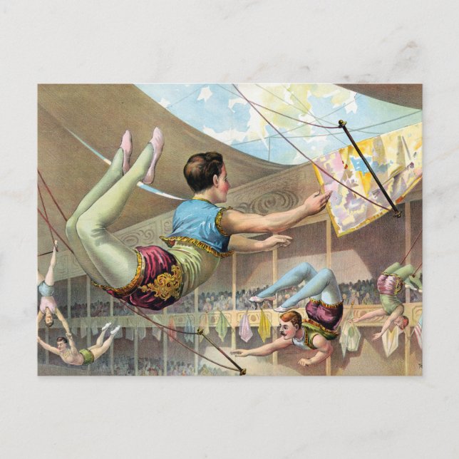 Male Acrobats Performing At A Circus Postcard (Front)
