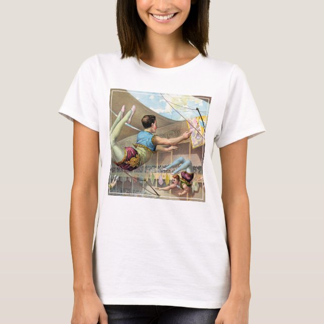 Male Acrobats Performing At A Circus T-Shirt (Front)