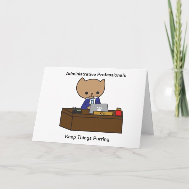  Male Administrative Cat  Funny Personalise Card (Front)