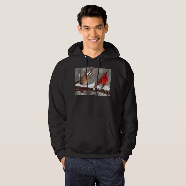 male and female cardinals hoodie (Front Full)