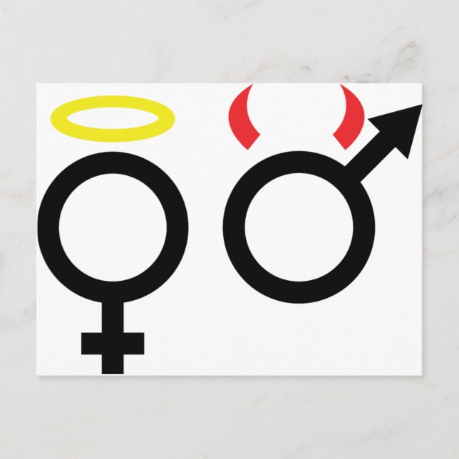 male and female icon postcard (Front)