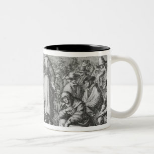 Male and Female Quakers at their Assembly Two-Tone Coffee Mug