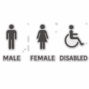 Male and Female Restroom Door Sign