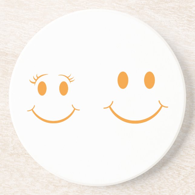  Male and Female Smileys Coaster (Front)
