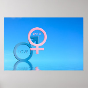Male and female symbols poster