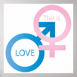 Male and female symbols poster