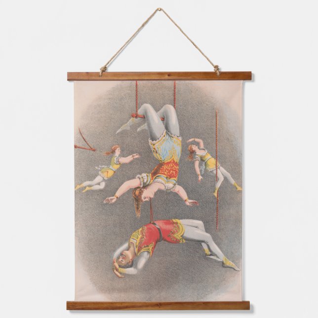 Male And Female Trapeze Performers Hanging Tapestry (Front)