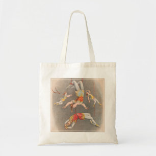Male And Female Trapeze Performers Tote Bag
