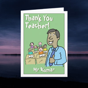 Male Asian Teacher - Teacher Thank You Card