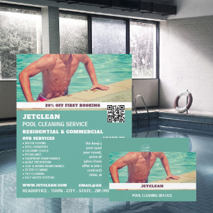 Male Bather Portrait, Swimming Pool Cleaner Business Card