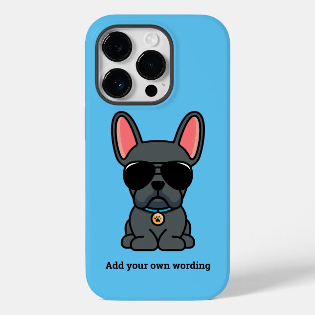 Male Blue French Bulldog Case-Mate iPhone Case (Back)