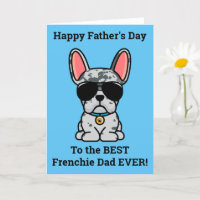 Male Blue Merle French Bulldog Father's Day Card
