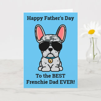 Male Blue Merle French Bulldog Father's Day Card