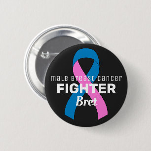 Male Breast Cancer Ribbon Black Button
