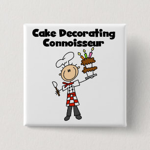 Male Cake Decorating Connoisseur 15 Cm Square Badge