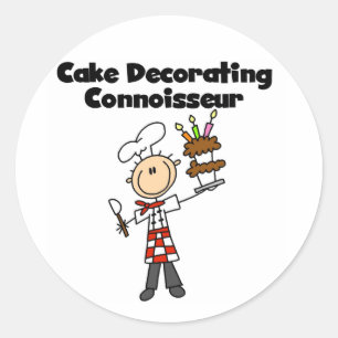 Male Cake Decorating Connoisseur Classic Round Sticker