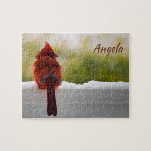 Male Cardinal 10x8 easy Jigsaw Puzzle