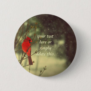 Male Cardinal 6 Cm Round Badge