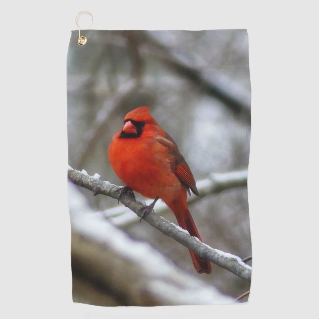 Male Cardinal Golf Towel (Front)