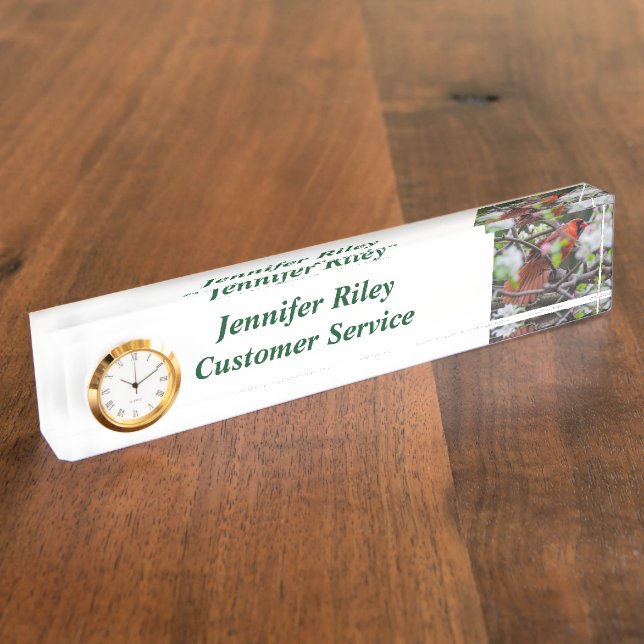 Male Cardinal in Springtime Nameplate (Side)