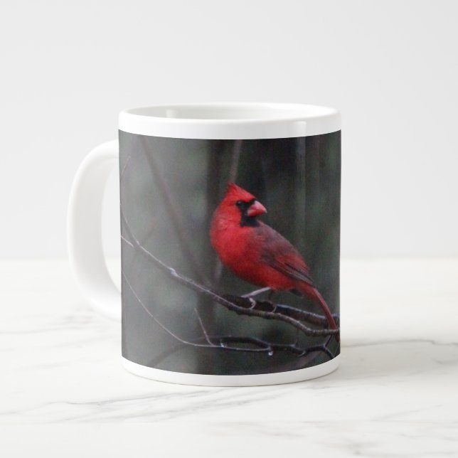 Male Cardinal Large Coffee Mug (Front Left)