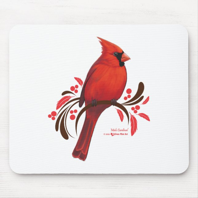 Male Cardinal Mouse Pad (Front)