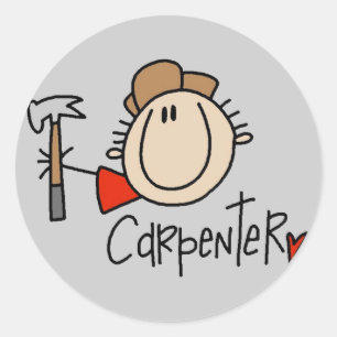 Male Carpenter Classic Round Sticker